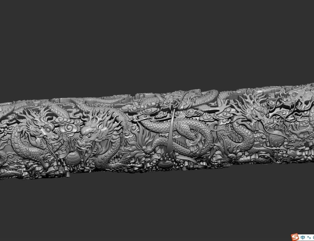 Dragon pillar 3D print model_4