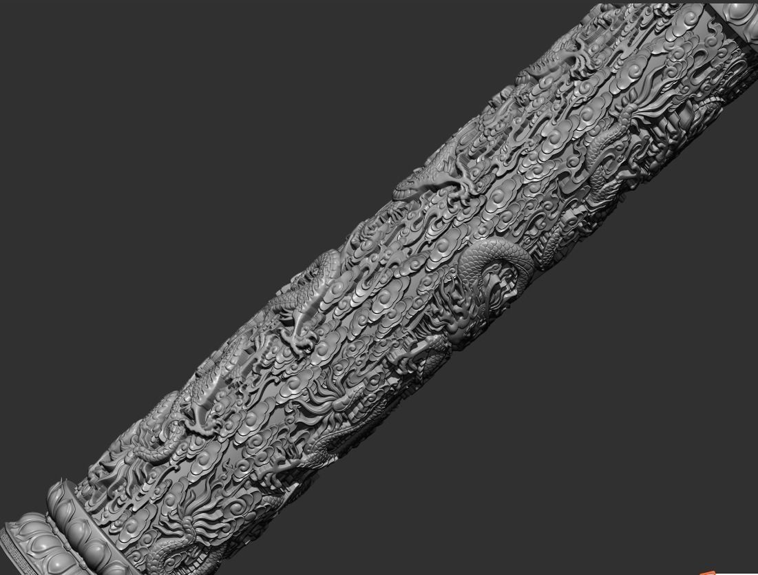 Dragon pillar 3D print model_5