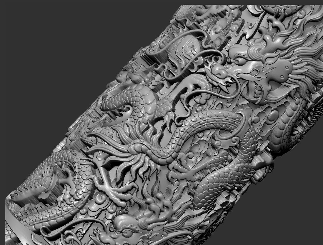 Dragon pillar 3D print model_8