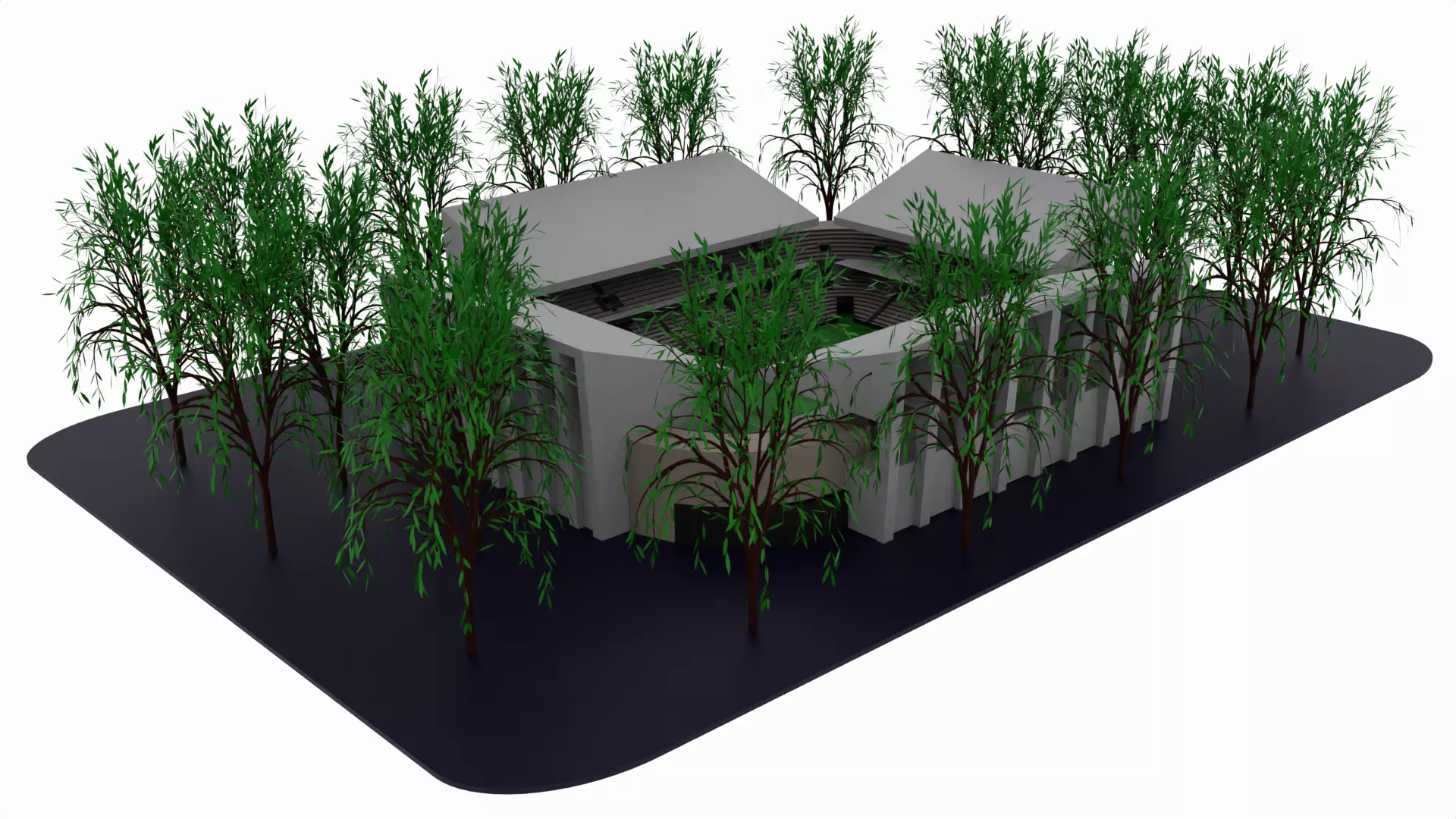 Soccer Stadium Low-poly 3D model_0