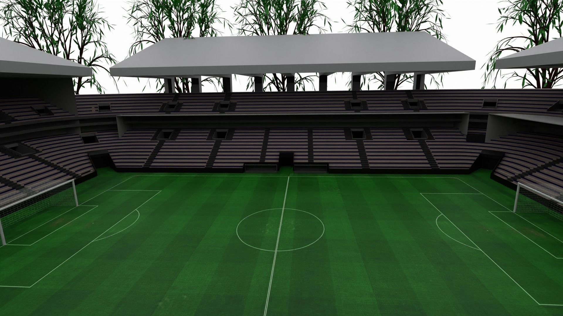 Soccer Stadium Low-poly 3D model_2