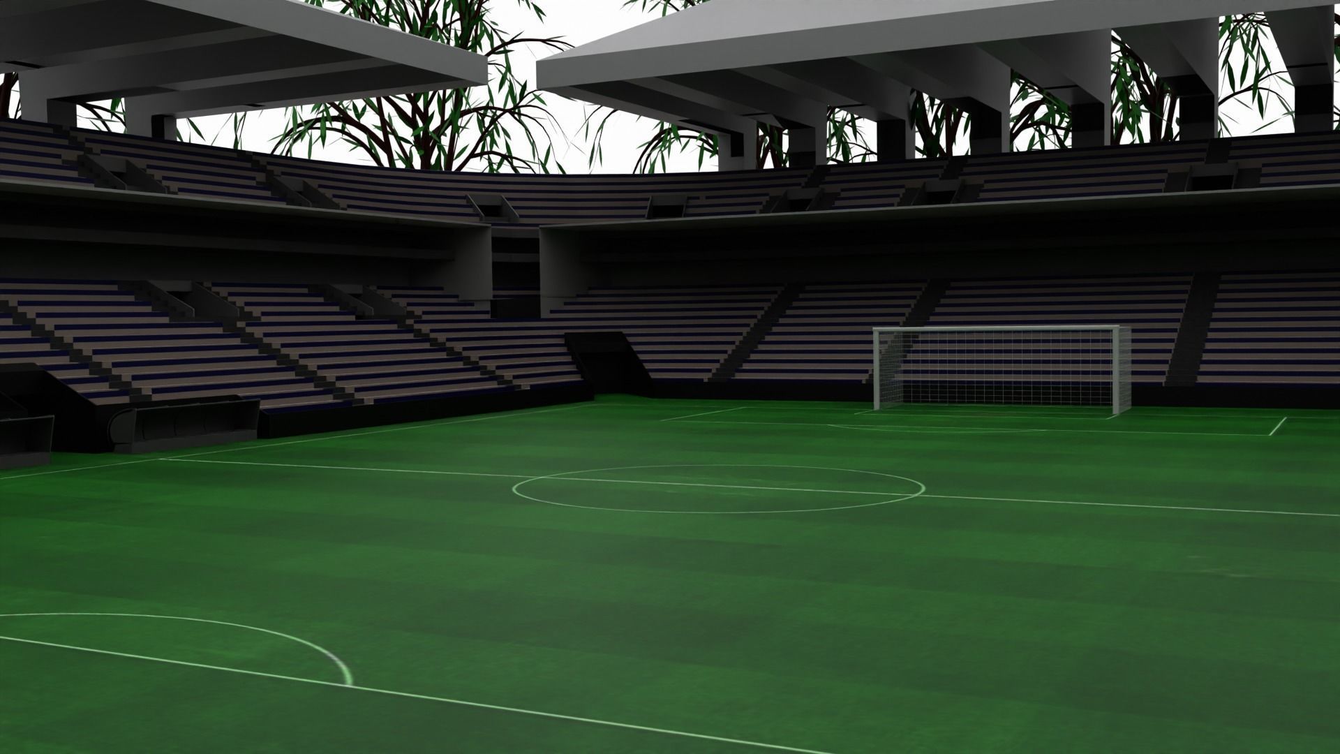 Soccer Stadium Low-poly 3D model_3