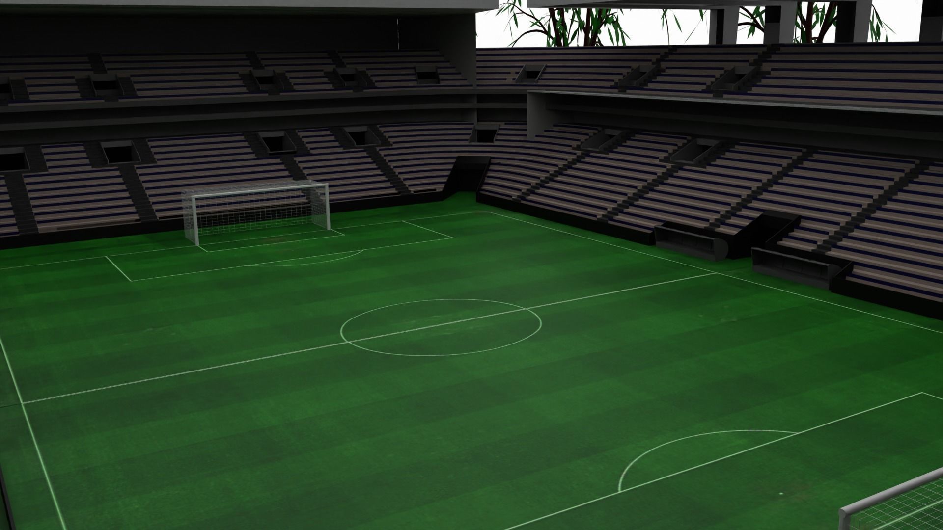 Soccer Stadium Low-poly 3D model_1