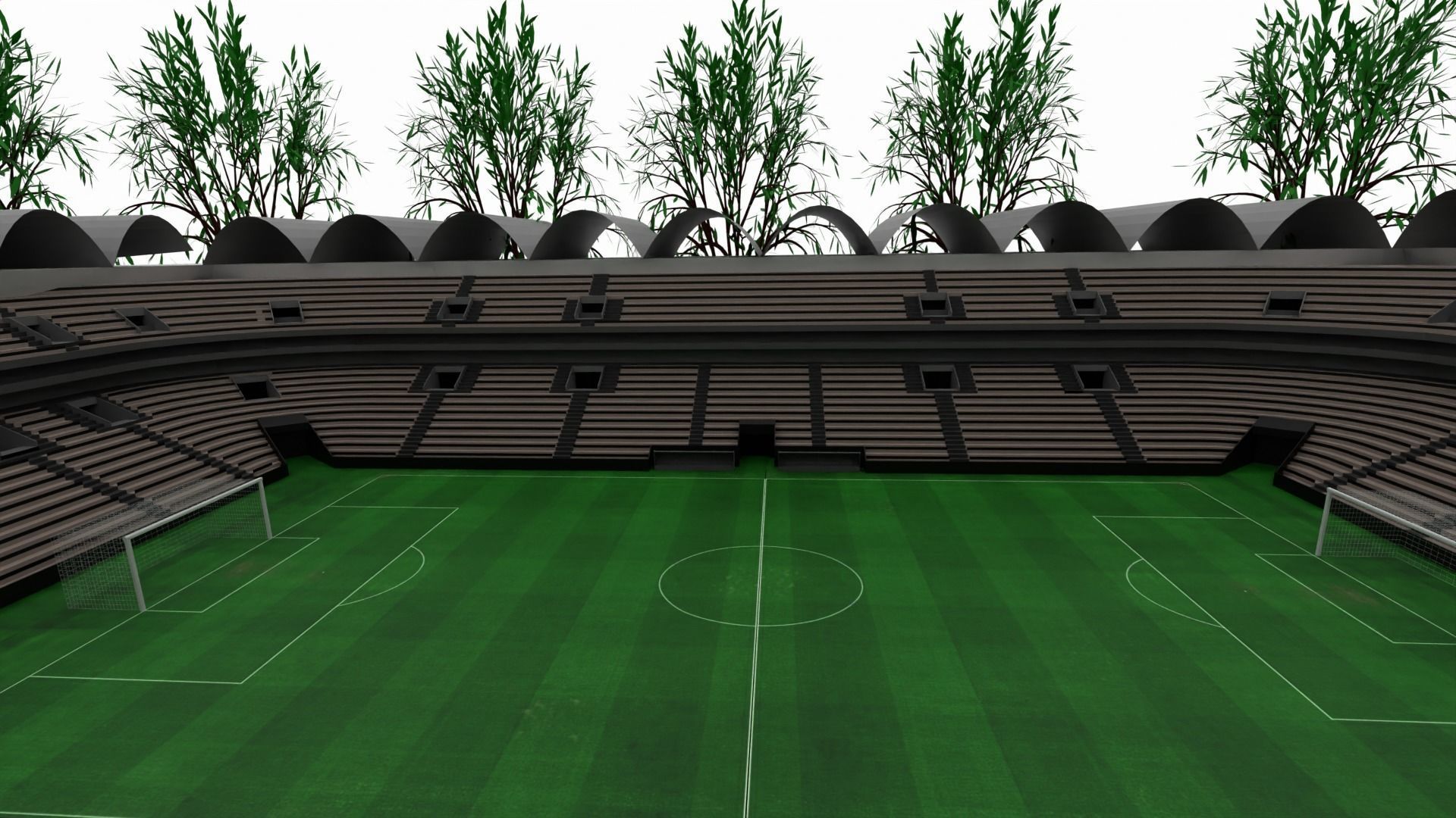 Soccer Stadium Low-poly 3D model_2