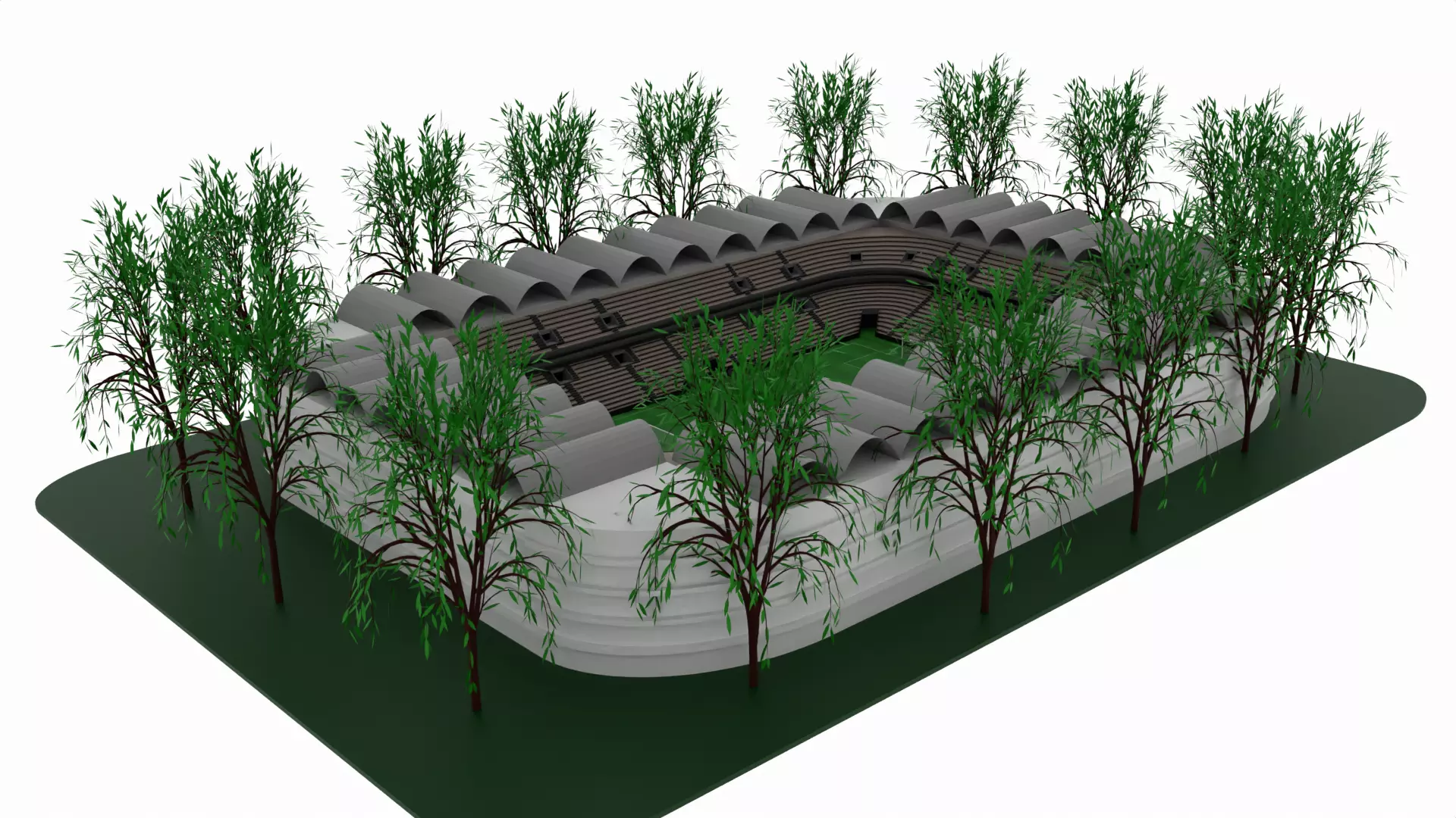 Soccer Stadium Low-poly 3D model_0