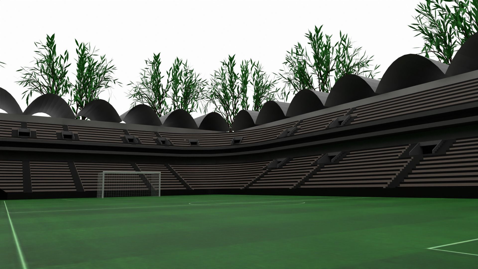 Soccer Stadium Low-poly 3D model_4