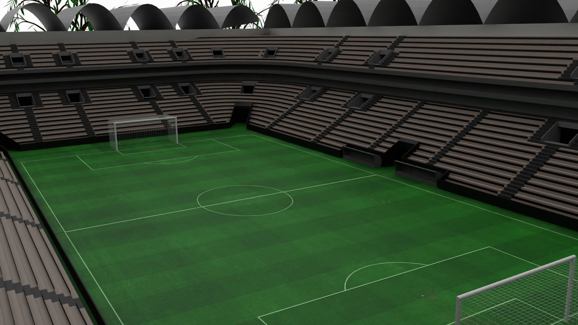 Soccer Stadium Low-poly 3D model_1