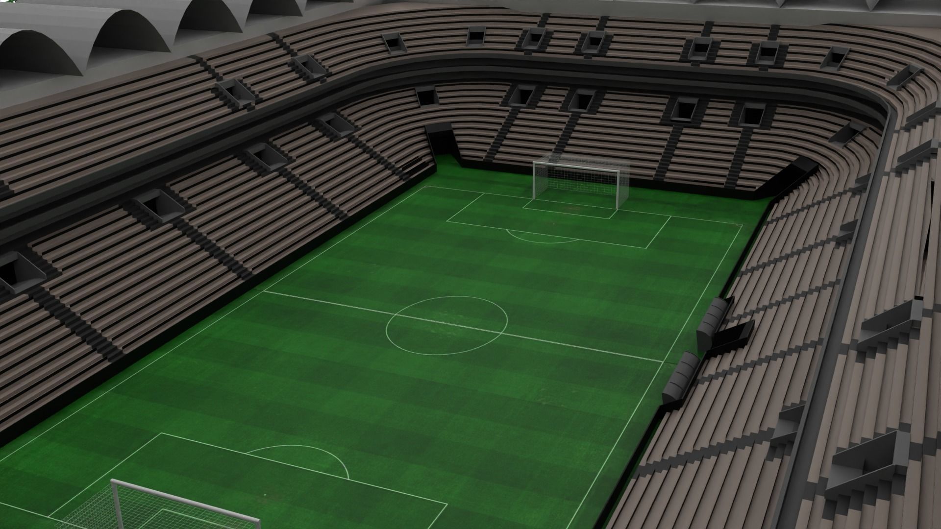 Soccer Stadium Low-poly 3D model_5