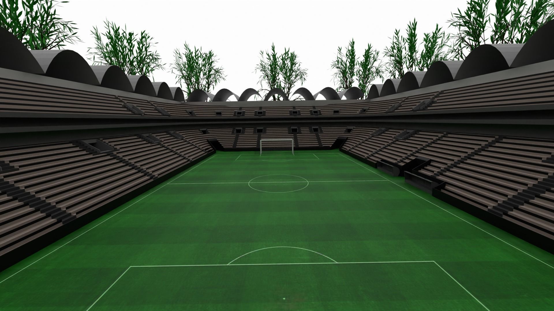 Soccer Stadium Low-poly 3D model_6