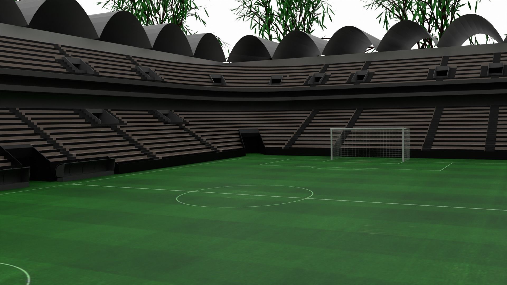 Soccer Stadium Low-poly 3D model_3