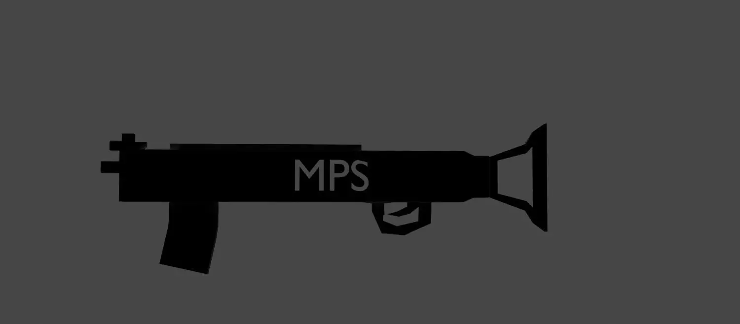 MPS Gun Low-poly 3D model_0