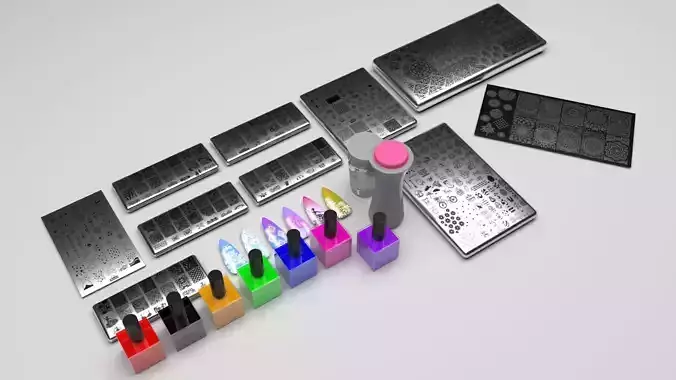 Nail Stamper With Nail Stamp Plates Set and Nail Polishes Set
