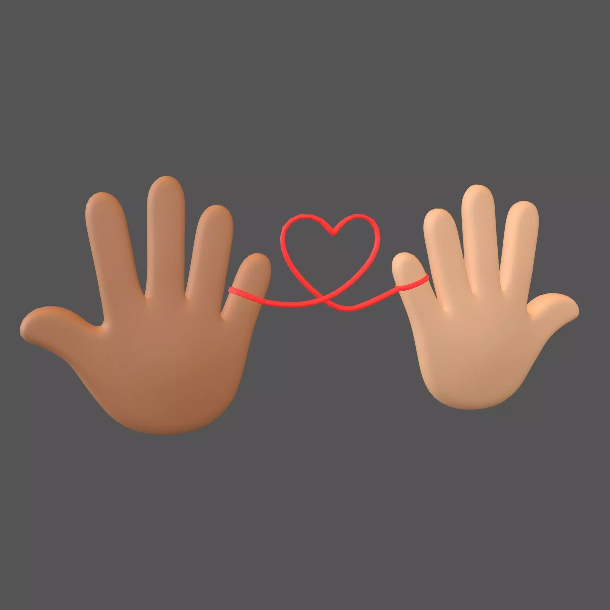 Hand with Red Line Icon v1 025 Low-poly 3D model_0