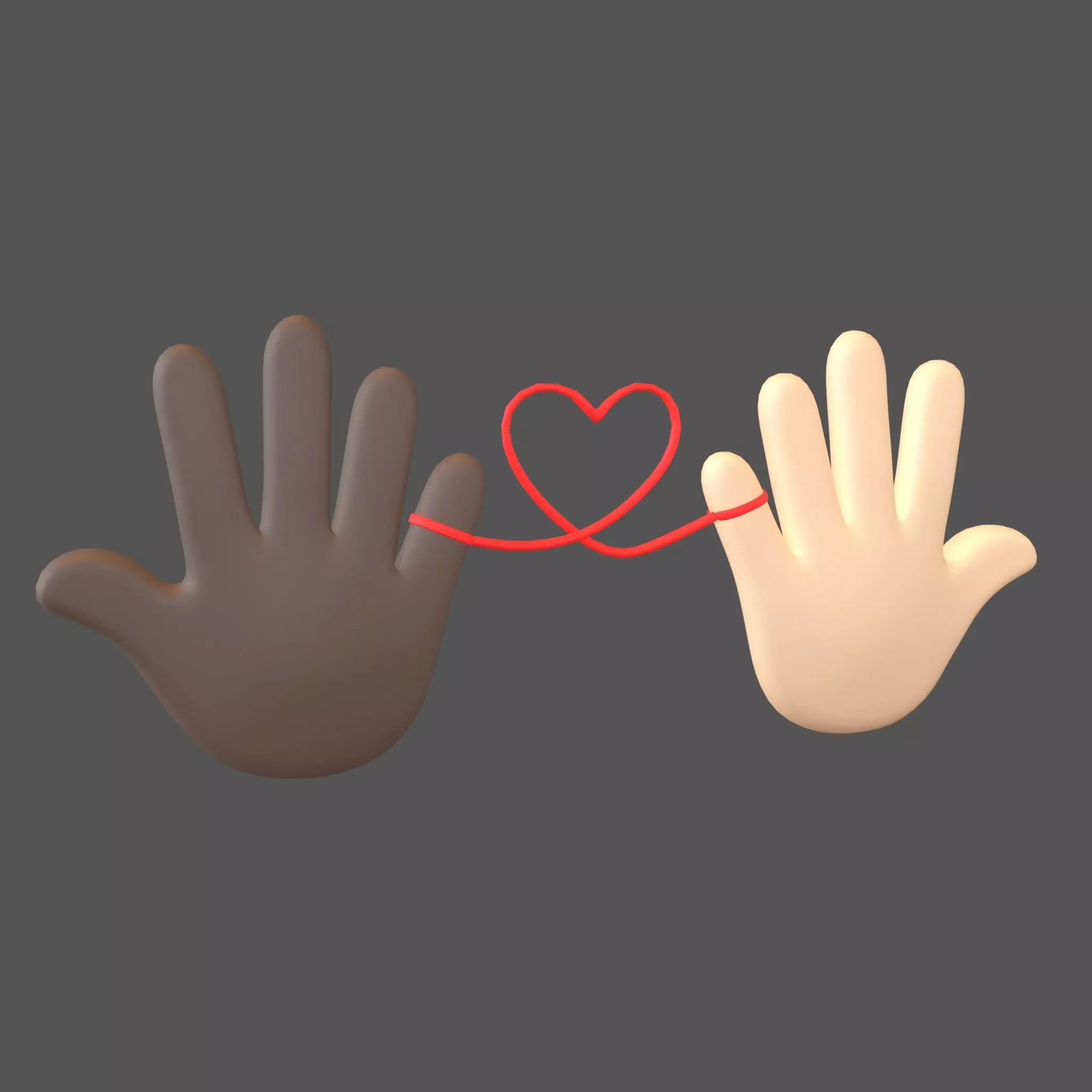 Hand with Red Line Icon v1 029 Low-poly 3D model_0