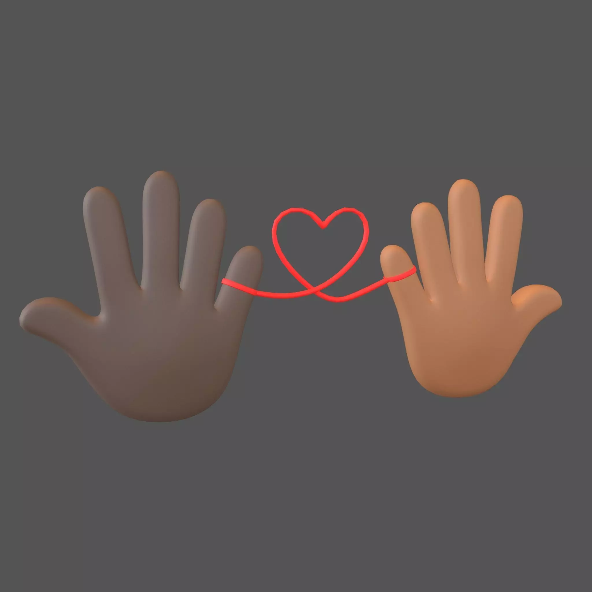 Hand with Red Line Icon v1 031 Low-poly 3D model_0