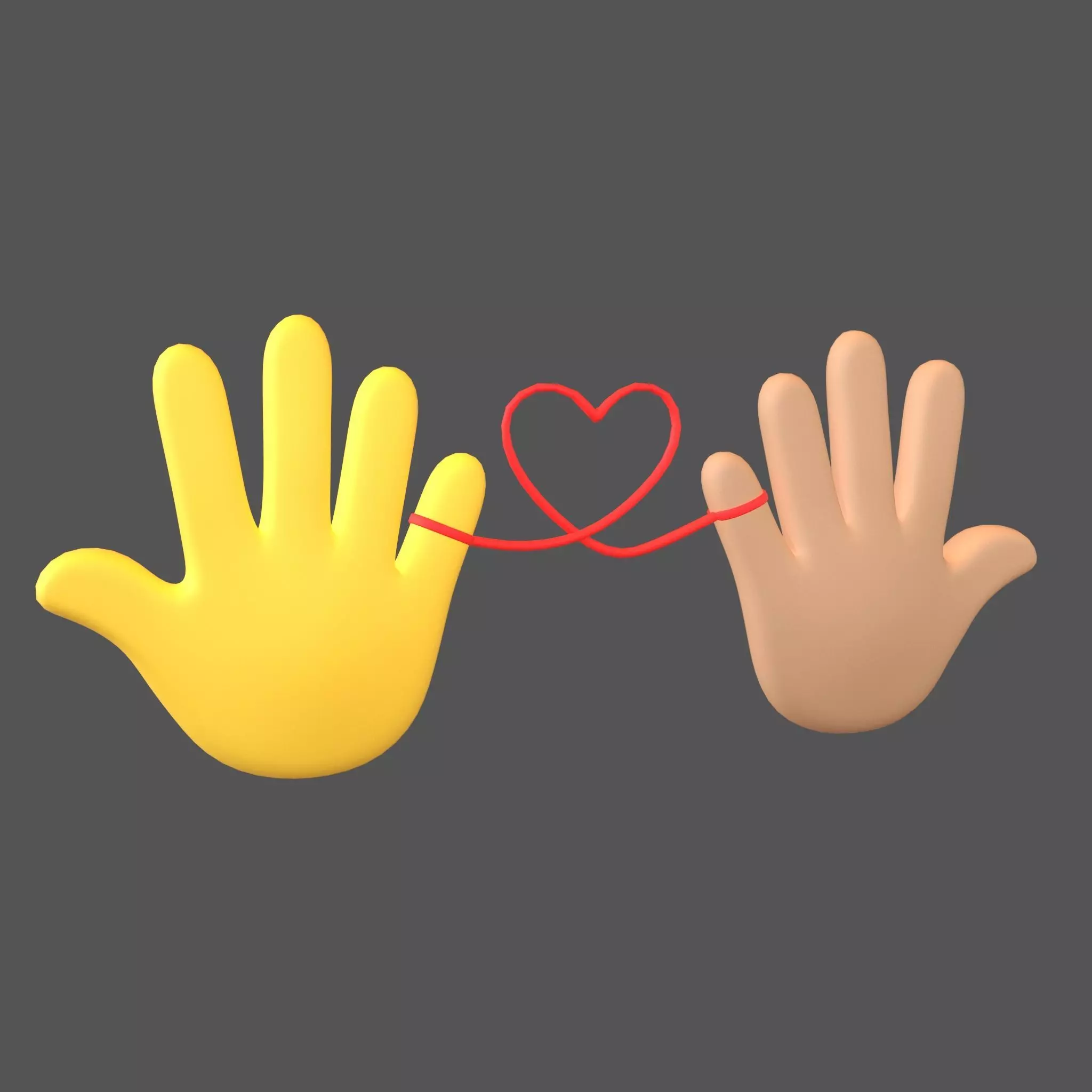 Hand with Red Line Icon v1 035 Low-poly 3D model_0