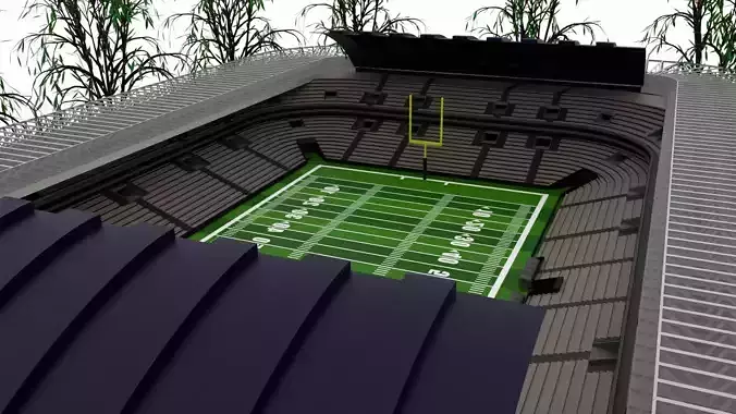 American football stadium Low-poly 3D model