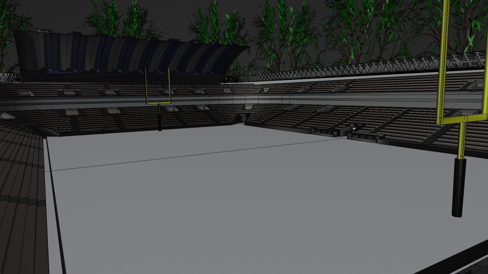 American football stadium Low-poly 3D model_7
