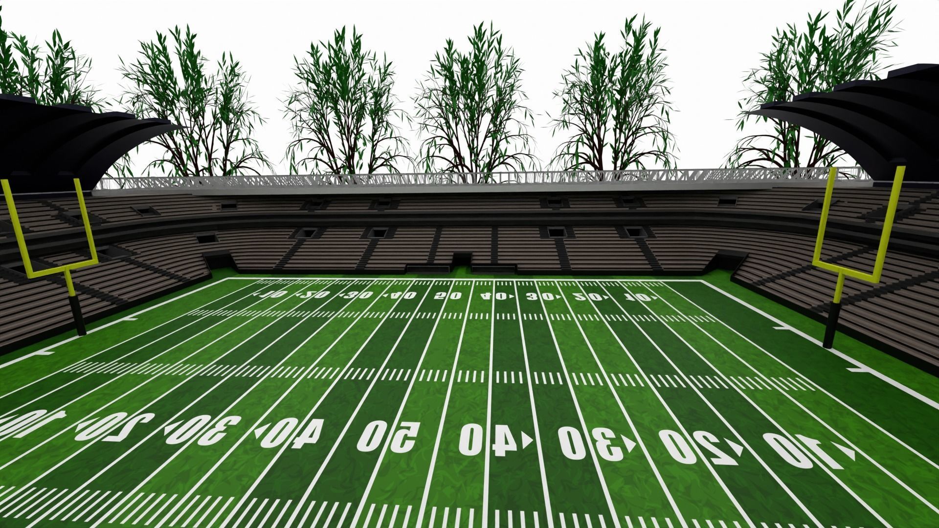American football stadium Low-poly 3D model_3