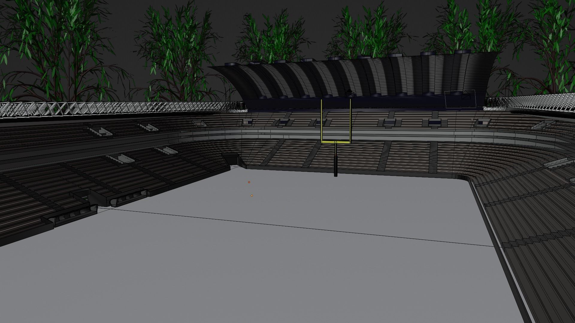 American football stadium Low-poly 3D model_8