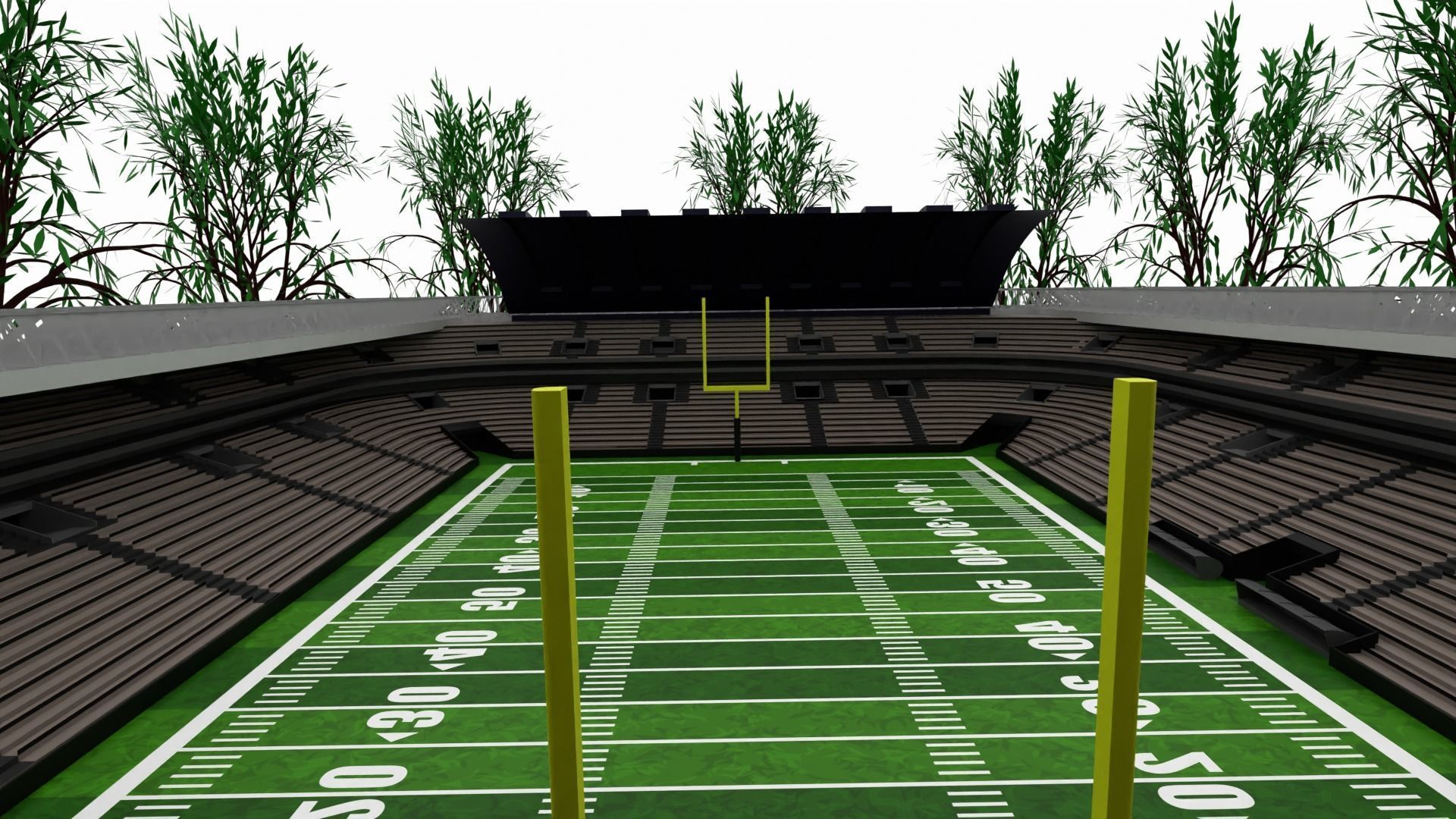 American football stadium Low-poly 3D model_6
