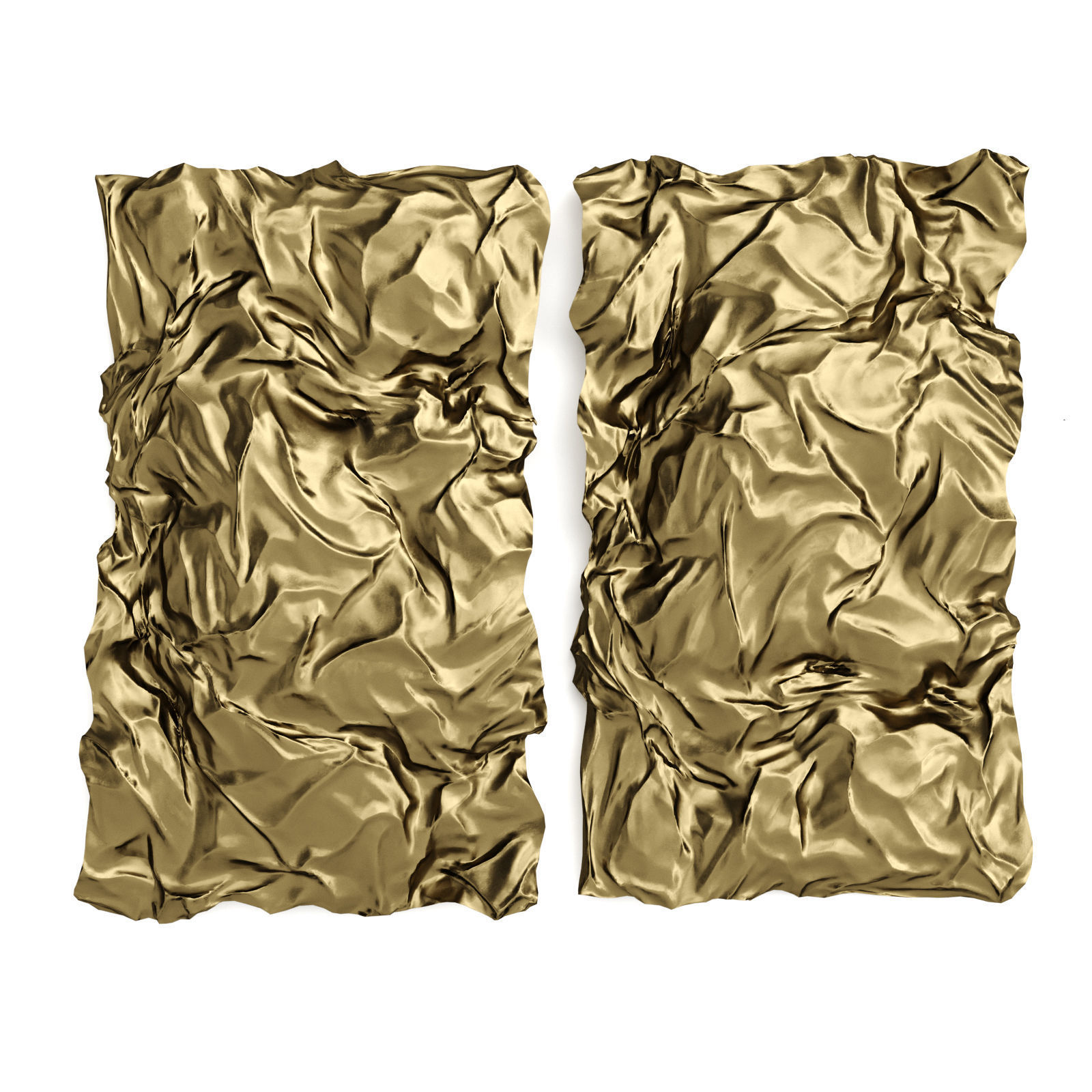 Wrinkled Metal wall art 3D model_4