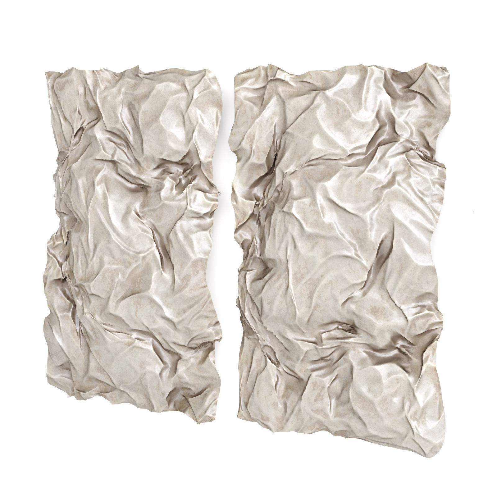 Wrinkled Metal wall art 3D model_2