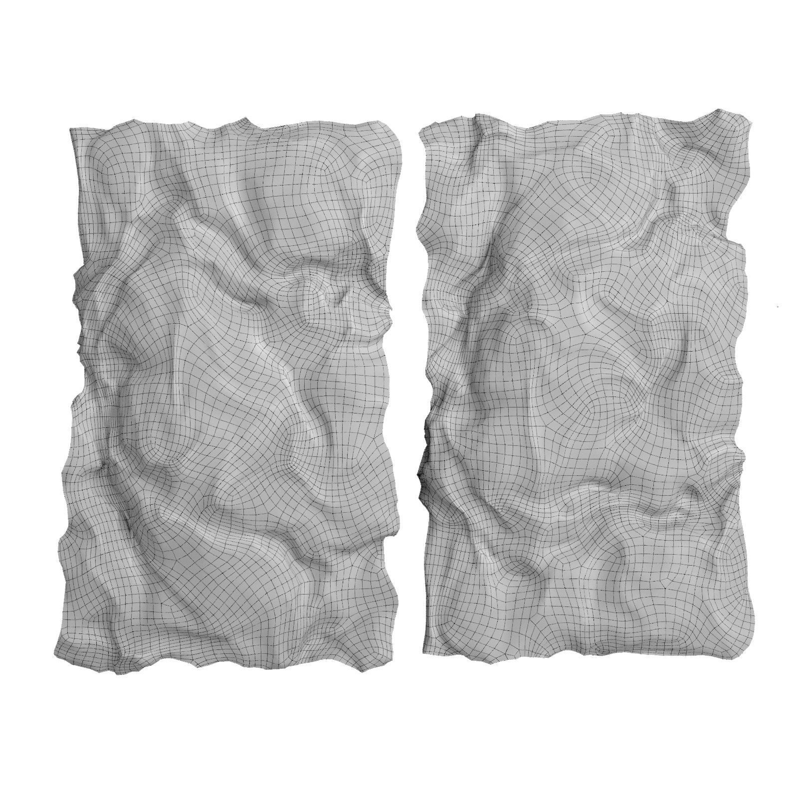 Wrinkled Metal wall art 3D model_6