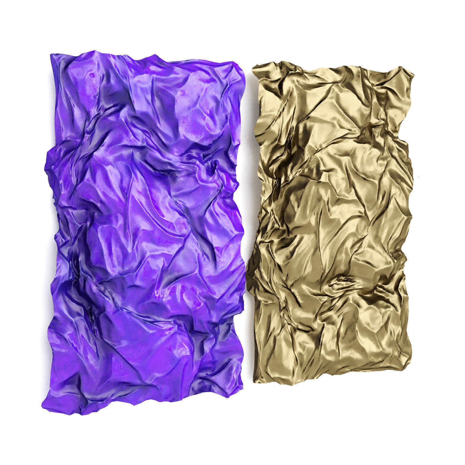 Wrinkled Metal wall art 3D model_1