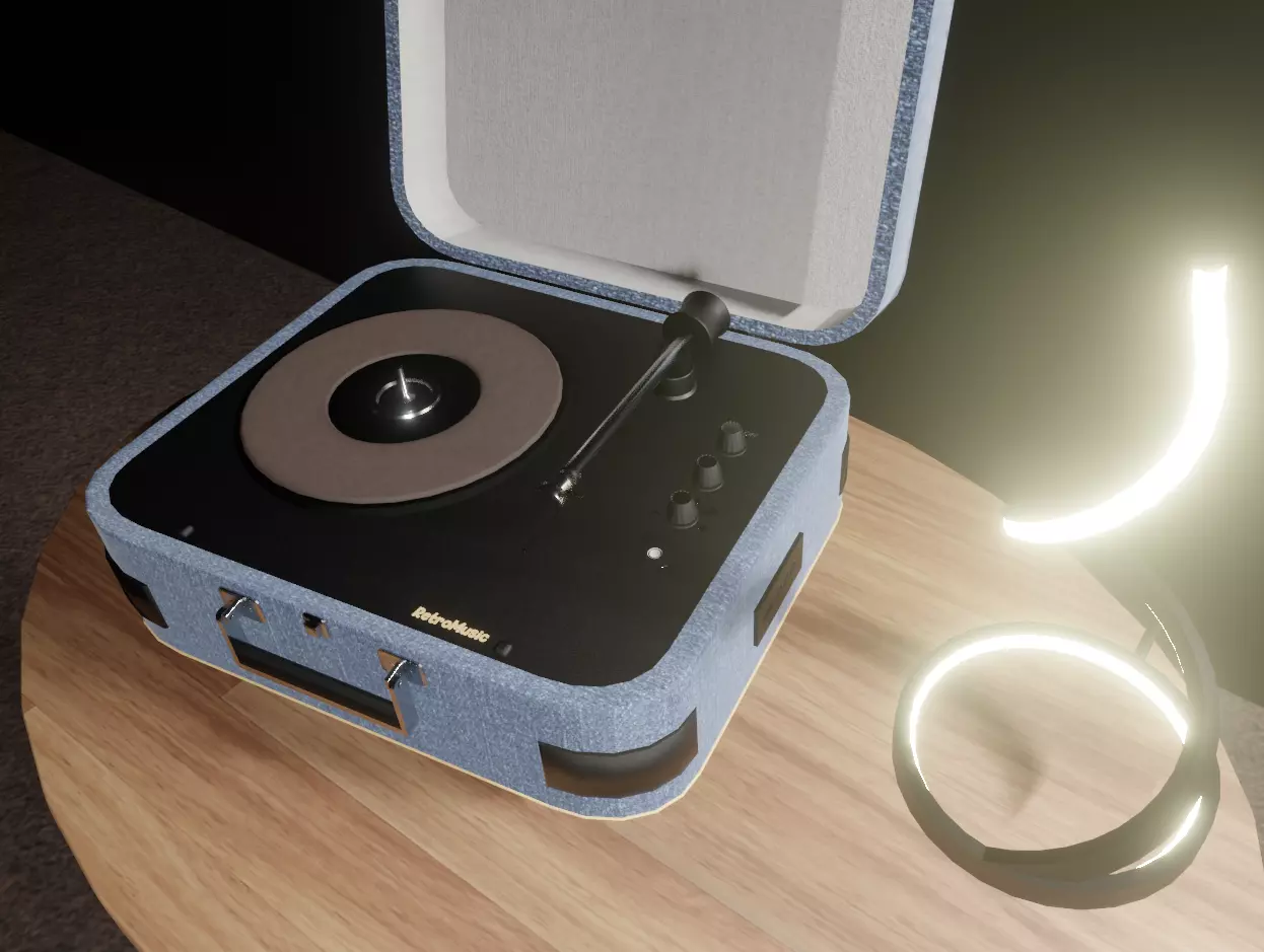 Platine vinyle design 3D model_0