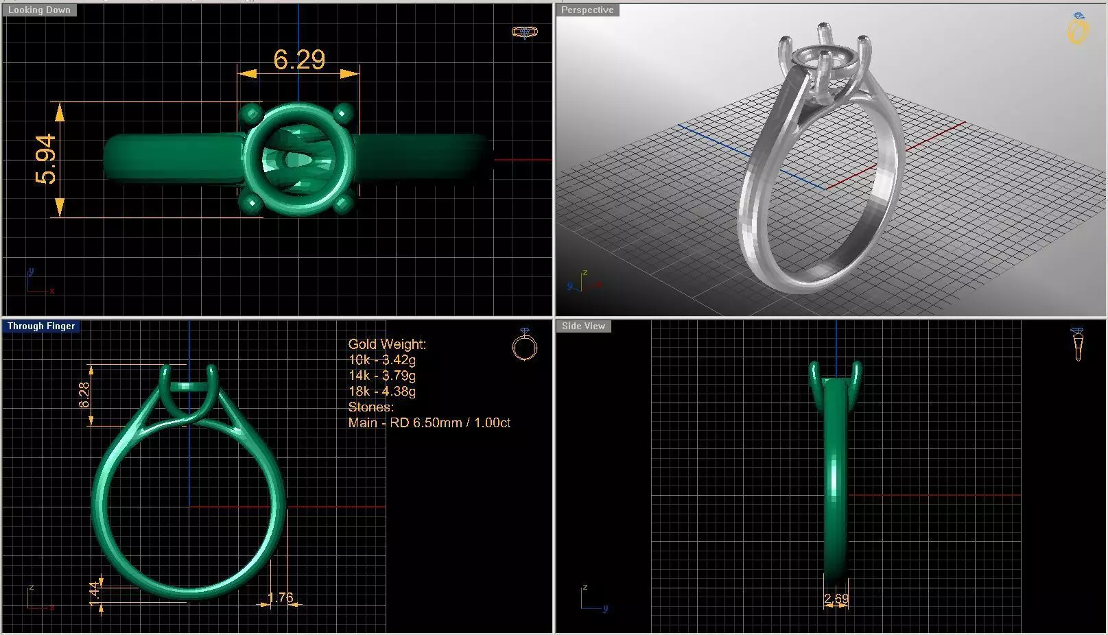 Solitaire diamond ring STL-3DM-12 renders-on hand render 3D print model_0