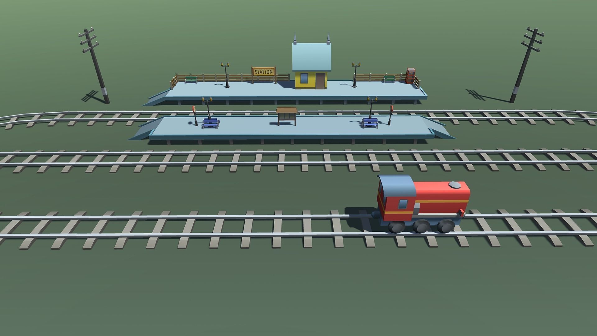 Toy Train Mobile Low-poly 3D model_17