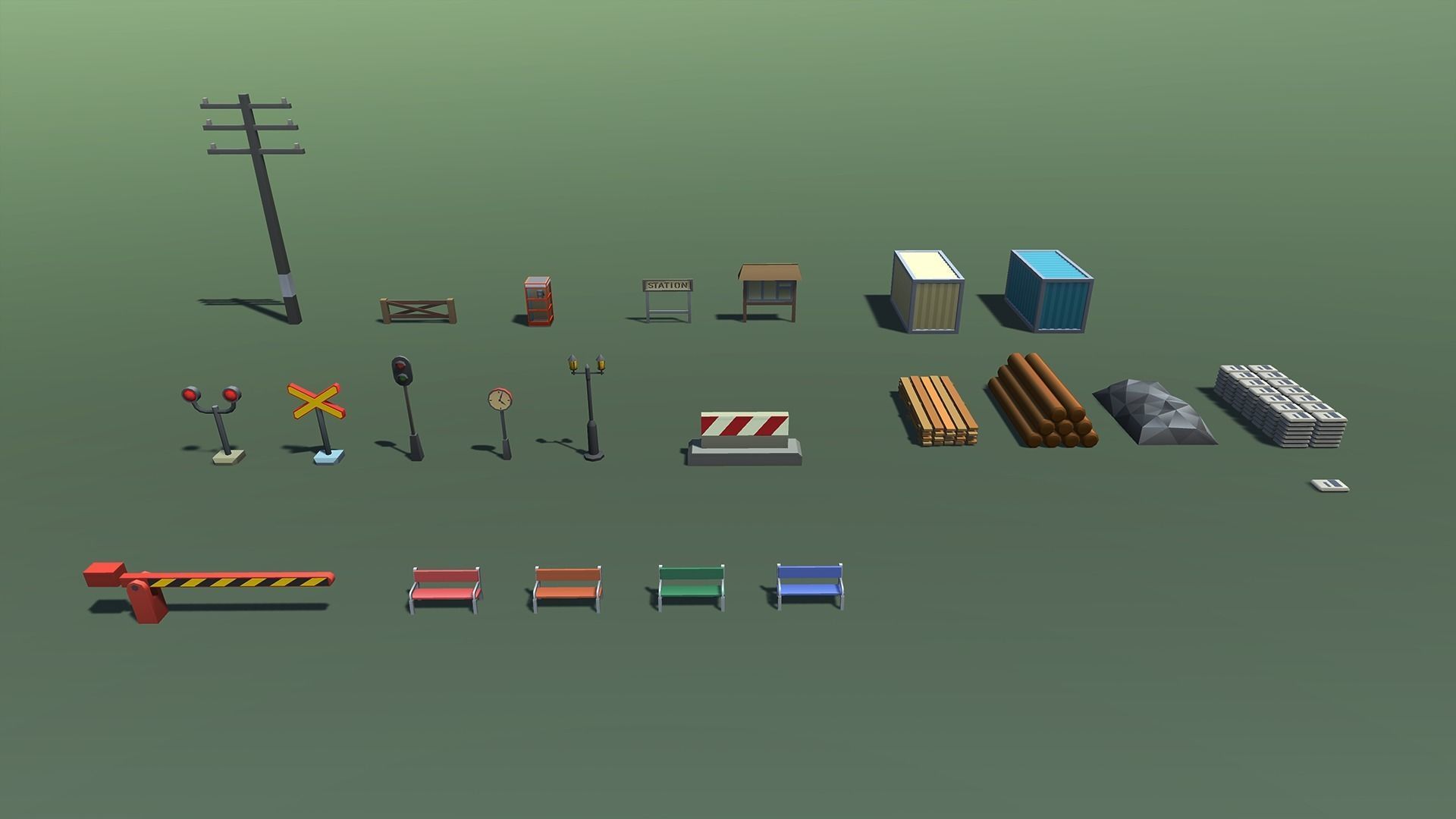 Toy Train Mobile Low-poly 3D model_12