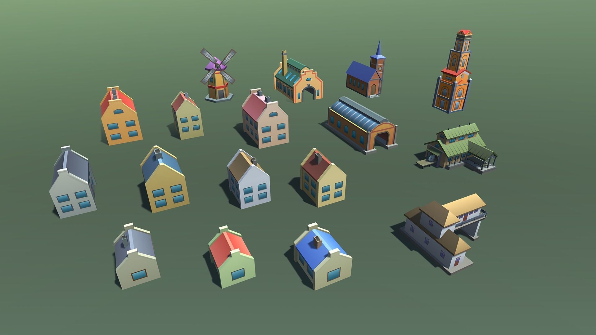 Toy Train Mobile Low-poly 3D model_13