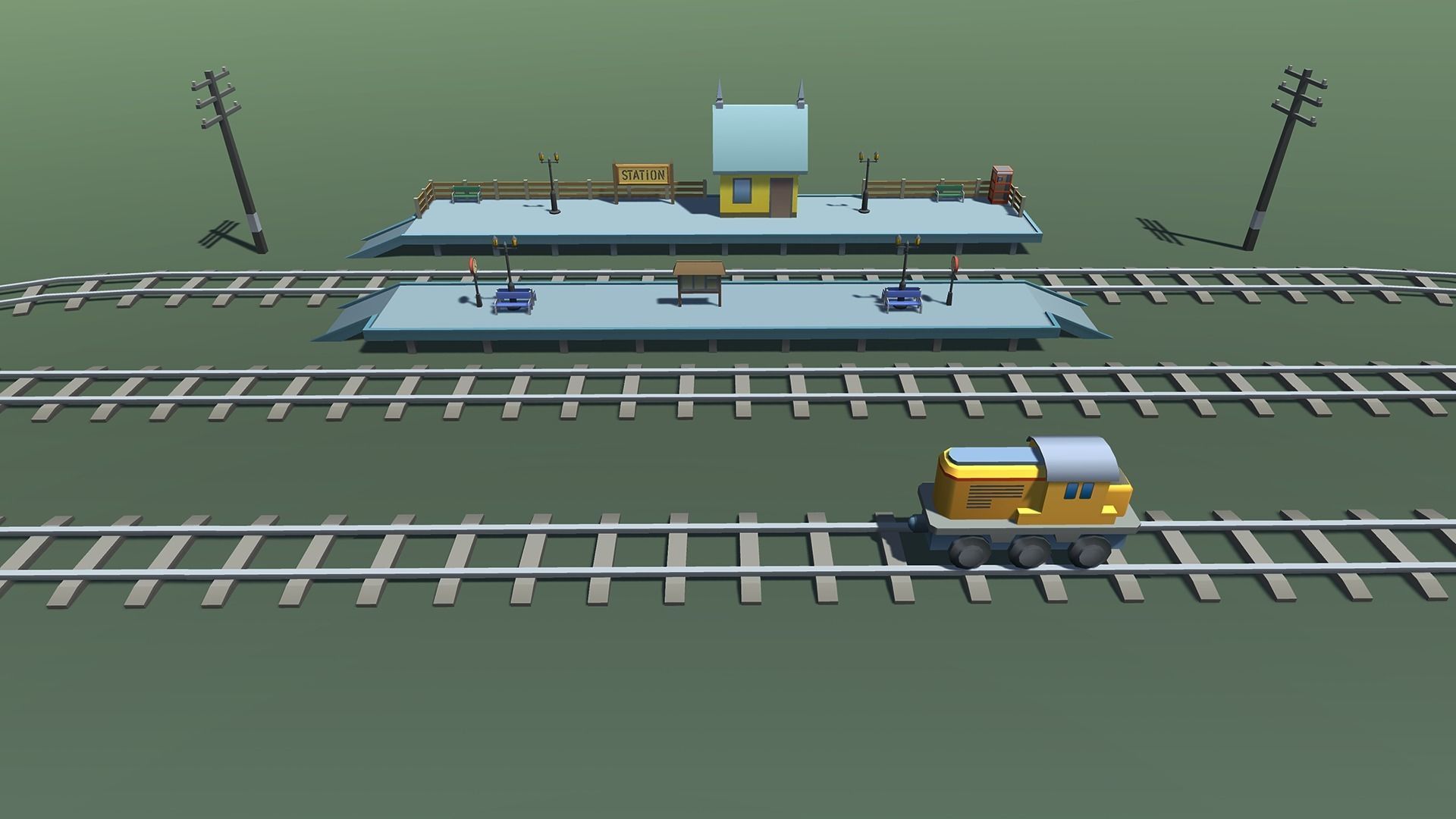 Toy Train Mobile Low-poly 3D model_19