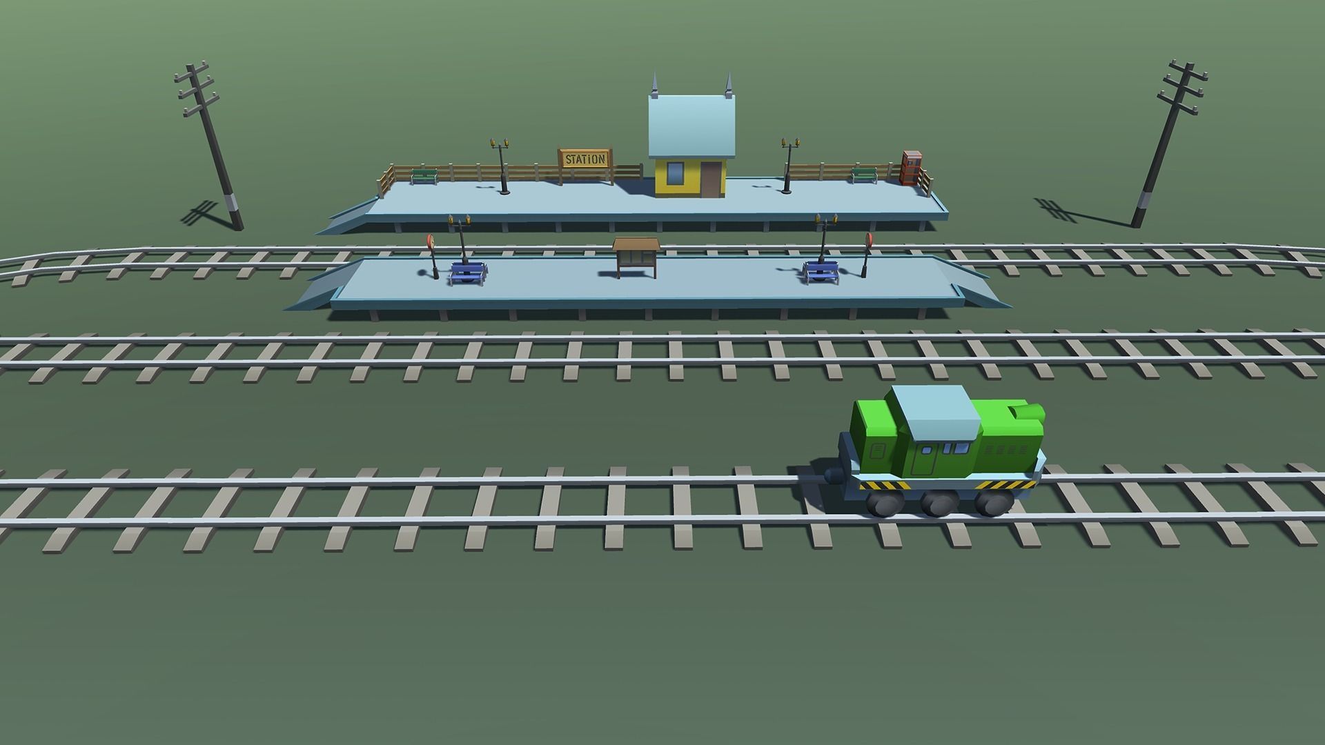 Toy Train Mobile Low-poly 3D model_18