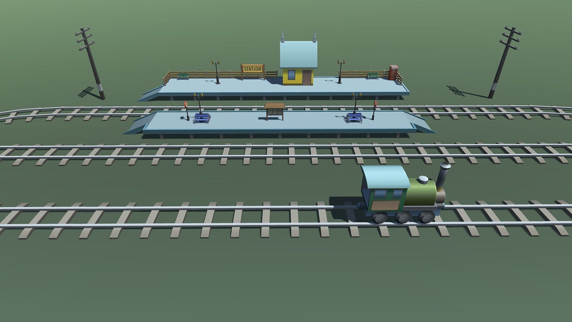 Toy Train Mobile Low-poly 3D model_15