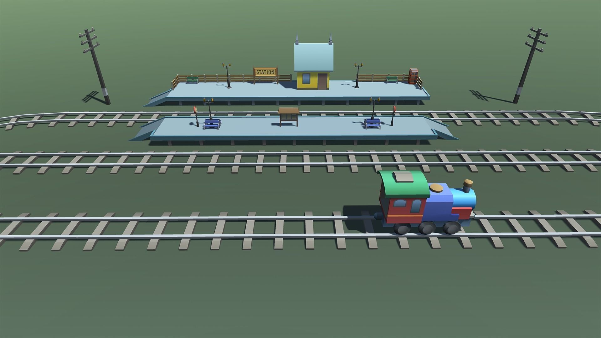 Toy Train Mobile Low-poly 3D model_14