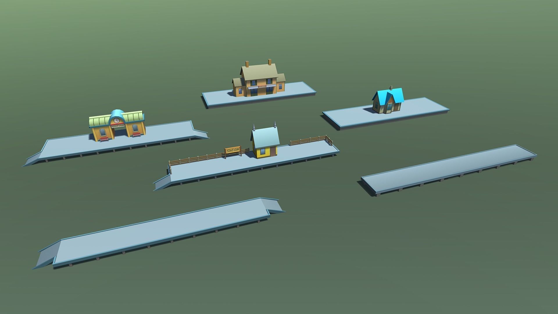 Toy Train Mobile Low-poly 3D model_20