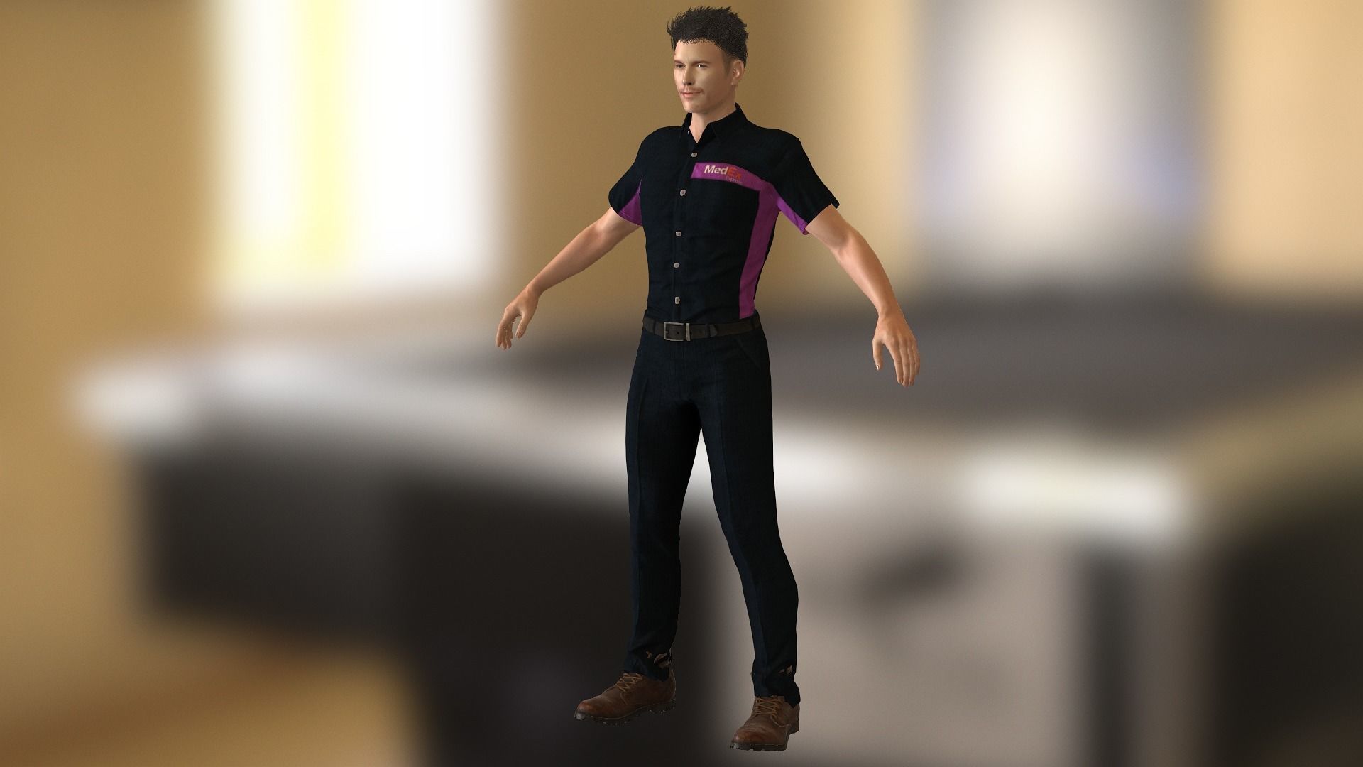 Chris Pratt  Low-poly 3D model_16