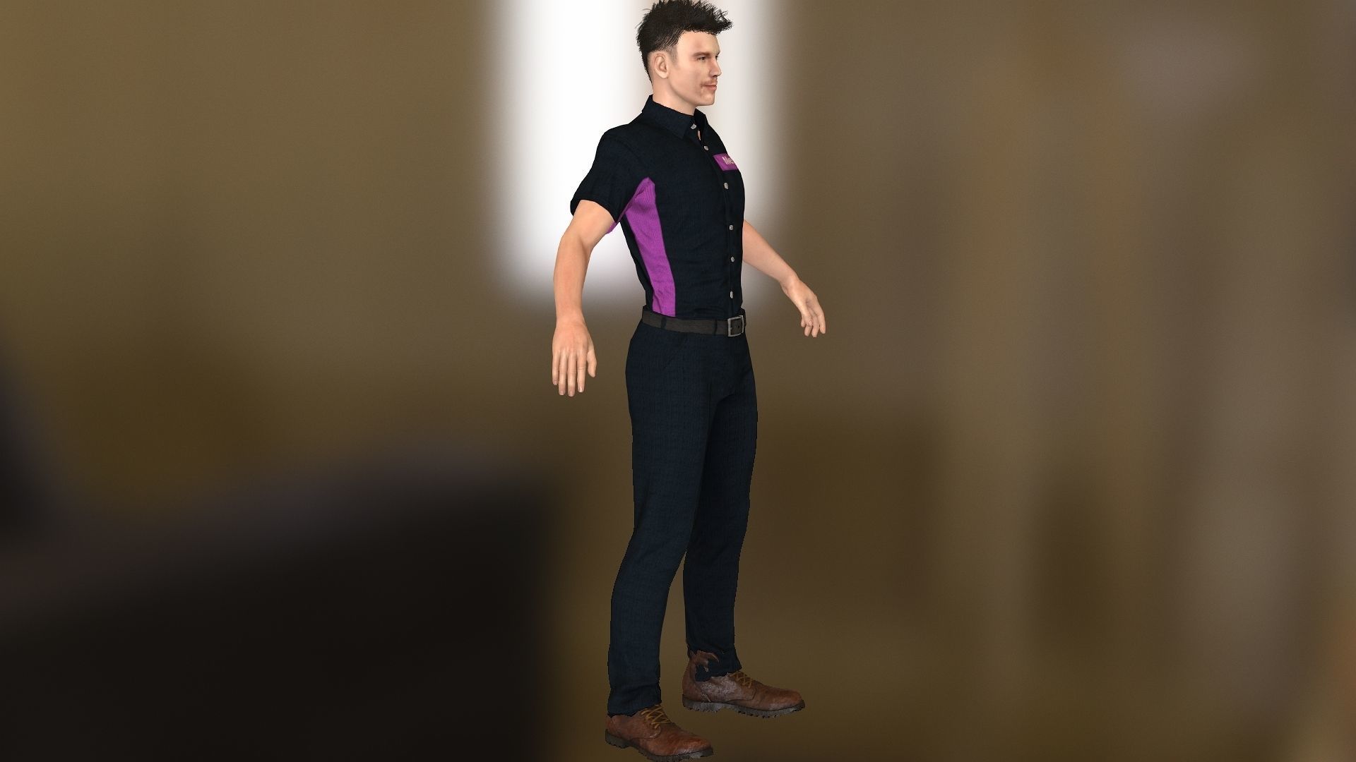 Chris Pratt  Low-poly 3D model_3