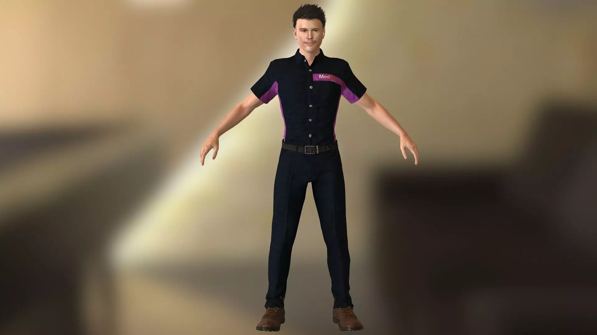 Chris Pratt  Low-poly 3D model_0