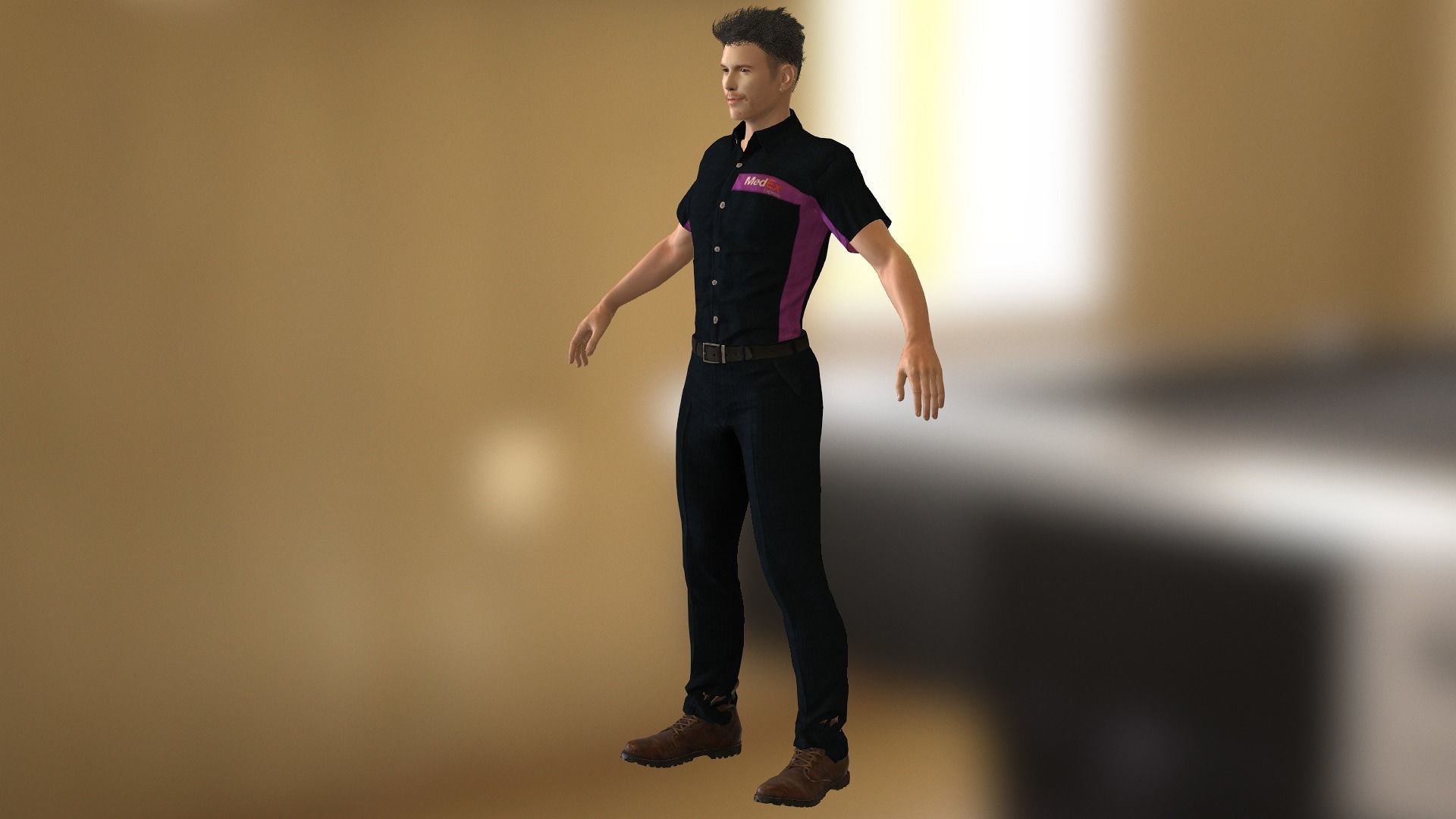 Chris Pratt  Low-poly 3D model_15