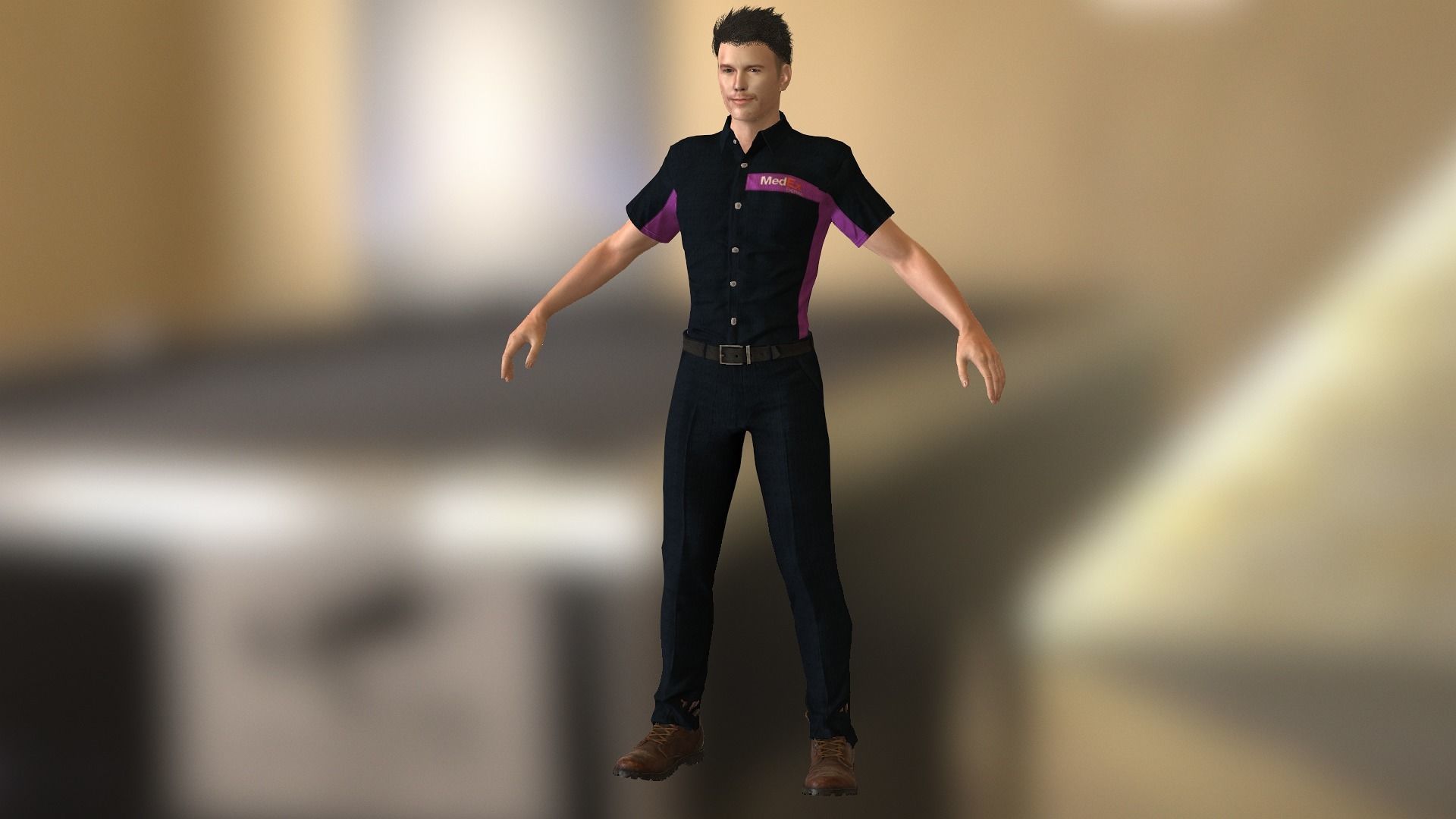 Chris Pratt  Low-poly 3D model_17