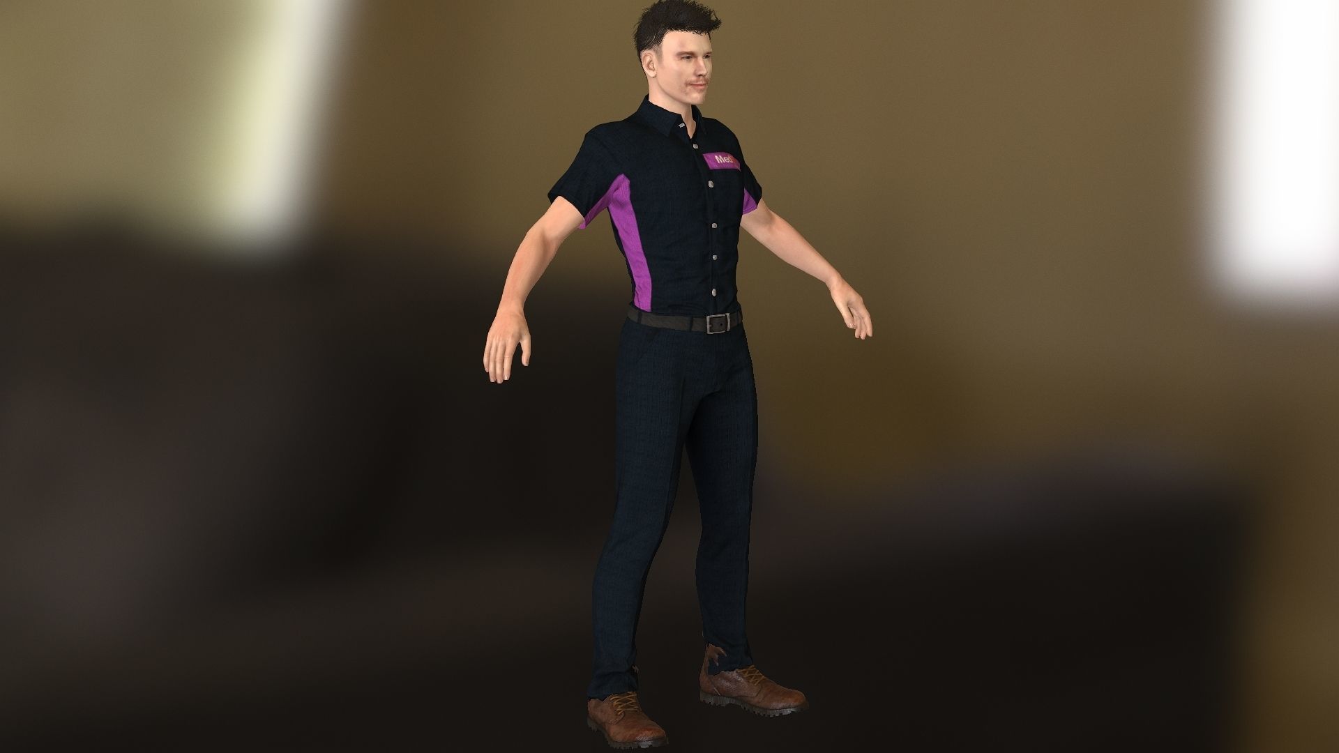 Chris Pratt  Low-poly 3D model_2