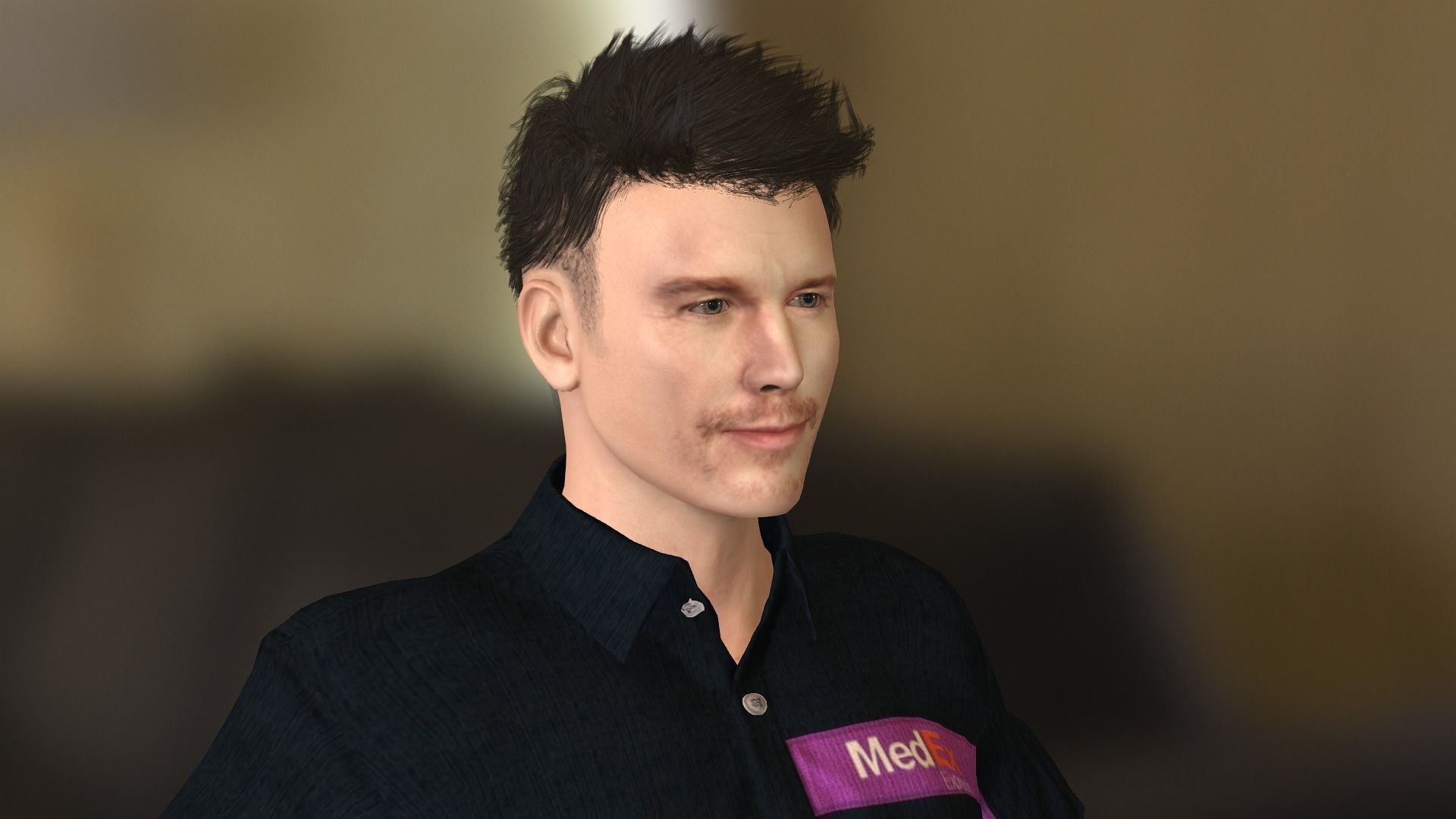 Chris Pratt  Low-poly 3D model_29