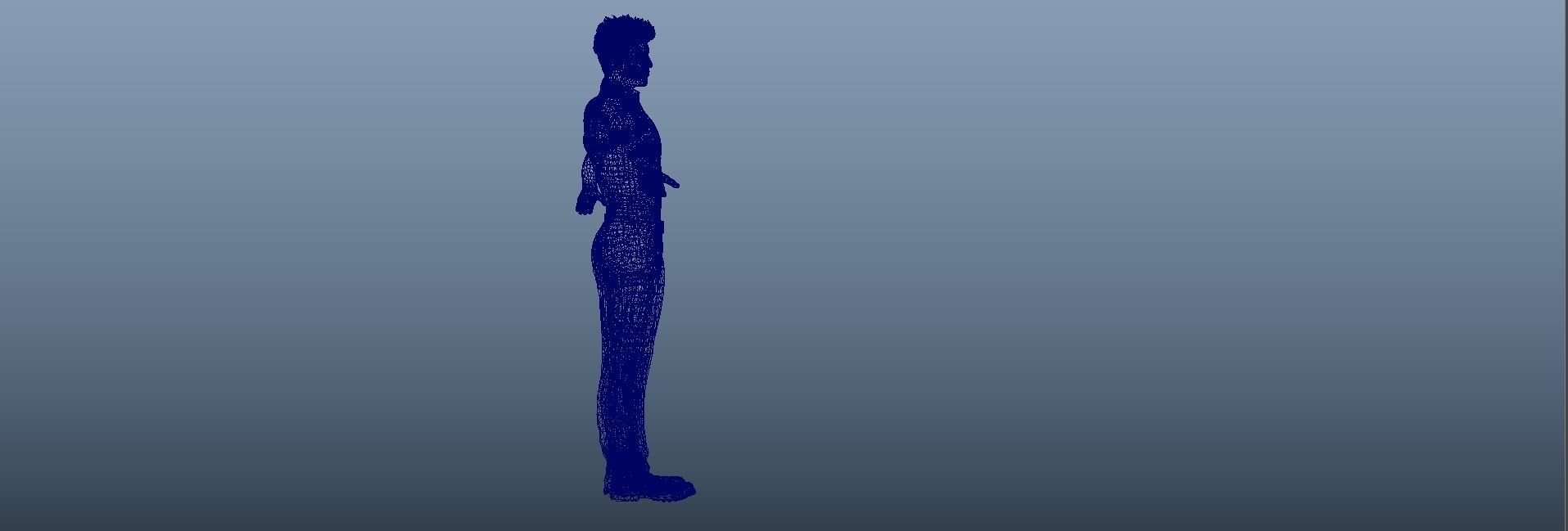 Chris Pratt  Low-poly 3D model_25