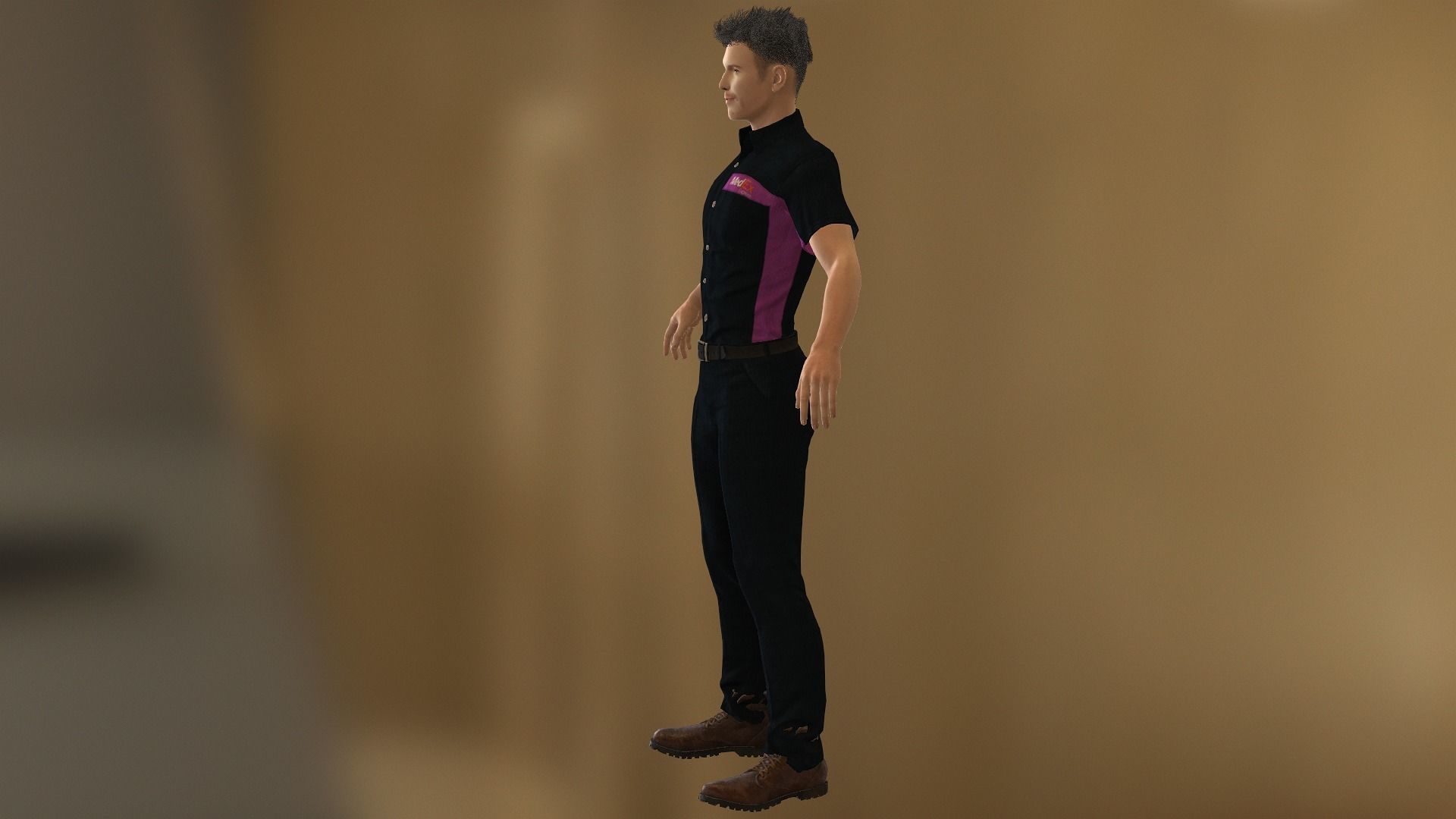 Chris Pratt  Low-poly 3D model_14