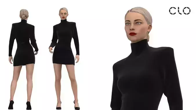 Dress with shoulder pads