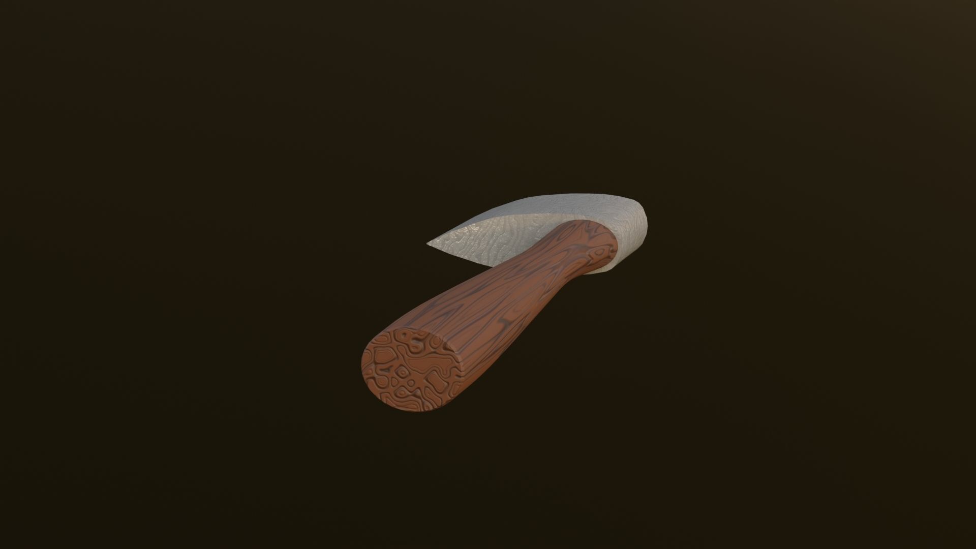 Stylized Hatchet Low-poly 3D model_4
